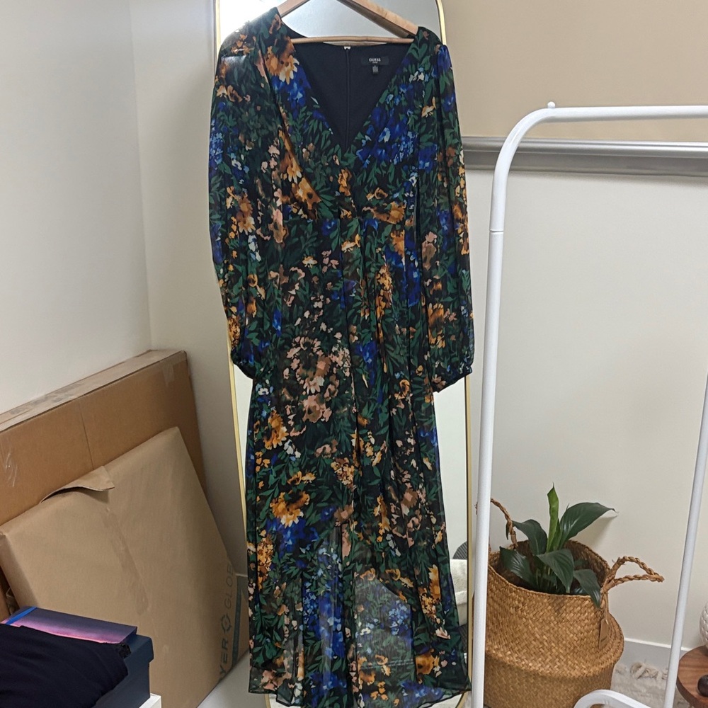 Guess Floral Long Sleeve Dress